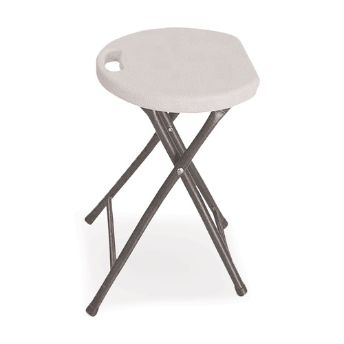 Office Furniture & Lighting | Iceberg 64573 Rough n Ready 26 in. Seat Height Backless Folding Stool Supports Up to 300 lb - White Seat/Charcoal Base (4/Carton) image number 0