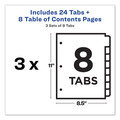 Office Jansan | Avery 11081 Ready Index 11 in. x 8.5 in. 8-Tab 1 to 8 Customizable Table of Contents Dividers - Multicolor Tabs (3/Pack) image number 3