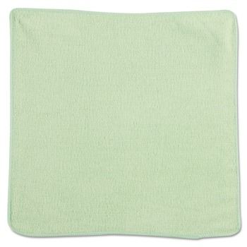 Rubbermaid Commercial 1820578 12 in. x 12 in. Microfiber Cleaning Cloths - Green (24/Pack)