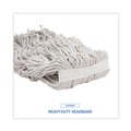 Mops | Boardwalk BWKCM02032S #32 Cut-End Cotton Mop Head - White (12/Carton) image number 7