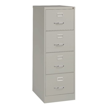 Alera 18 in. x 25 in. x 52 in. Legal-Size 4-Drawer Economy Vertical File - Light Gray