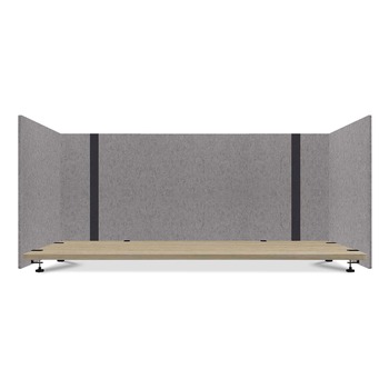 GN1 48 in. to 78 in. x 29 in. x 26.5 in. Polyester Adjustable Desk Screen with Returns - Gray