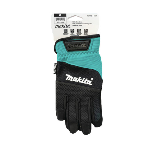 Makita Unisex T 04151 Open Cuff Flexible Protection Utility Work Gloves  Medium, Teal/Black, 1 Count Pack of US 
