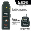 Detection Tools | Klein Tools ET300 90V/ 120V Cordless Digital Circuit Breaker Finder image number 1