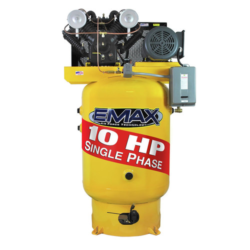 Stationary Air Compressors | EMAX EP10V080V1 Industrial Plus 10 HP 80 Gallon Oil-Lube Stationary Air Compressor image number 0