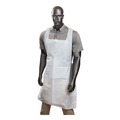 Bib Overalls | AmerCareRoyal 28462A 28 in. x 46 in. One Size Fits All Poly Apron - White (500/Carton) image number 1