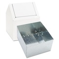 Trash & Waste Bins | HOSPECO 2201 Double Entry Swing Top Floor Receptacle - Metal, White image number 3