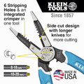Cable and Wire Cutters | Klein Tools K12065CR Klein-Kurve 8-20 AWG Heavy-Duty Wire Stripper or Cutter or Crimper Multi Tool image number 1