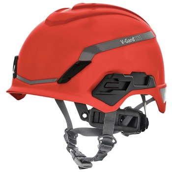 MSA 10194792 V-Gard H1 Fas-Trac III Pivot Novent ANSI EN397 Safety Helmet - Red