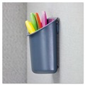 Office Jansan | Universal UNV08193 4.25 in. x 2.5 in. x 5 in. Wall Mount Recycled Plastic Cubicle Pencil Cup - Charcoal image number 1