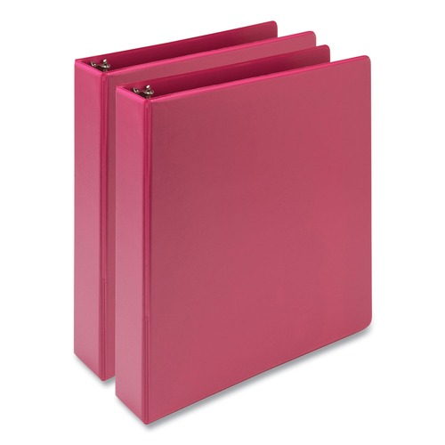 Binders & Binding Supplies | Samsill MP286576 Earth's Choice Plant-Based 11 in. x 8.5 in. 1.5 in. Capacity 3 Rings Economy Round Ring View Binders - Pink (2/Pack) image number 0