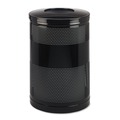 Rubbermaid Commercial FGS55ETBKPL 51 gal. Classics Perforated Round Open Top Steel Receptacle - Black image number 0