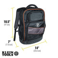 Cases and Bags | Klein Tools 55439BPTB Tradesman Pro 25 Pocket Polyester Laptop Backpack/ Tool Bag - Black image number 2