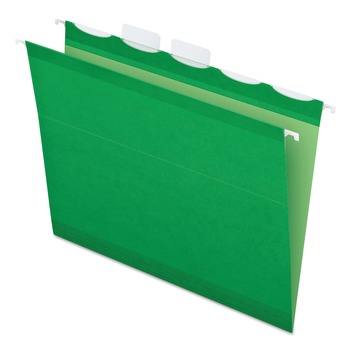 Pendaflex 42626 Ready-Tab 1/5-Cut Tabs Colored Reinforced Hanging Letter Folders - Bright Green (25/Box)