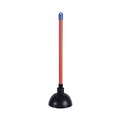 Drain Cleaning | Boardwalk BWK09201EA 18 in. Plastic Handle Toilet Plunger for 5-5/8 in. Bowls - Red/Black image number 0