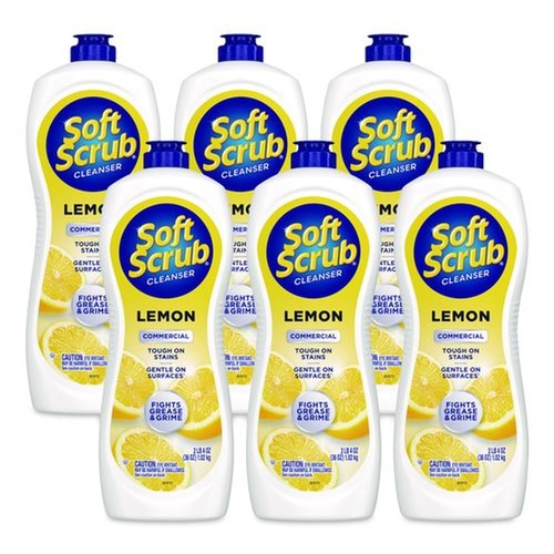 Cleaning & Janitorial Supplies | Soft Scrub 23400 15020 36 oz. Bottle All Purpose Cleanser - Lemon Scent (6/Carton) image number 0