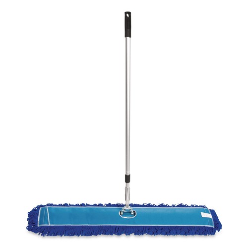 Mops | Gritt Commercial GRI17448T 48 in. x 5 in. Microfiber Head 40 in. to 72 in. Silver Aluminum Handle Dust Mop with Telescopic Handle - Blue (1-Kit) image number 0