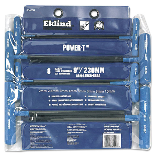 Wrenches | Eklind 64808 8-piece 9 in. Series Power-T T-Handle Ball-Hex Key Set image number 0