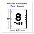 Office Jansan | Avery 11124 Big Tab 11 in. x 8.5 in. 8-Tab Double-Sided Gold Edge Reinforcing Insertable Dividers - Clear Tabs/White (1-Set) image number 8