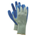 Work Gloves | Boardwalk BWK00027XL Rubber Palm Gloves - Gray/Blue, XL (12-Piece) image number 0