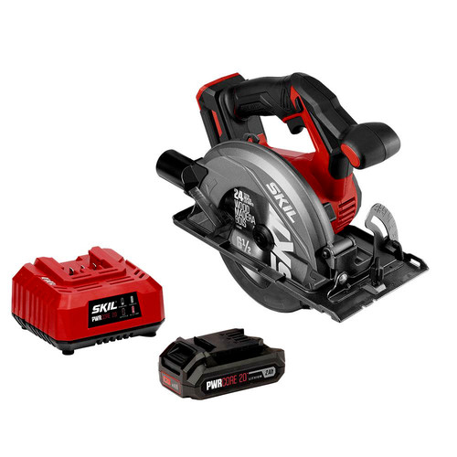 Circular Saws | Skil CR540602 20V PWRCORE20 Brushed Lithium-Ion 6-1/2 in. Cordless Circular Saw Kit (2 Ah) image number 0