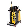 Cleaning Carts | Rubbermaid Commercial FG9T7500BLA High-Security Healthcare Cleaning Cart - Black image number 1