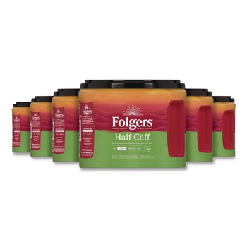 Folgers 2550030444 22.6 oz. Canister Half Caff Coffee (6/Carton)