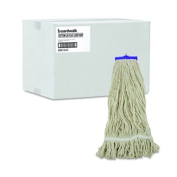 Boardwalk 24 oz. Lie-Flat Cotton Fiber Mop Head - White (12/Carton)