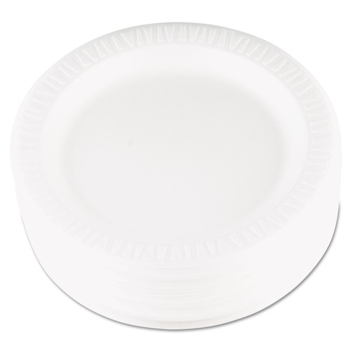 Cutlery | Dart 9PWQR 9 in. Diameter Plate Quiet Classic Laminated Foam Dinnerware - White (500/Carton) image number 0