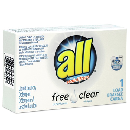 Laundry Detergent | All R1-2979351 Free Clear HE 1.6 oz Vend-Box Liquid Laundry Detergent - Unscented (100/Carton) image number 0