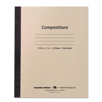 Roaring Spring 8.5 x 7 Sheets (20) Stitched Wide/Legal Rule Composition Book - Manila Cover