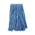Office Jansan | Boardwalk BWK2016B #16 Cut-End Standard Head Cotton/Synthetic Fiber Mop Head - Blue (12/Carton) image number 2