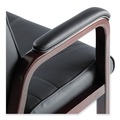  | Alera ALEMA43ALS10M Madaris Series 25.39 in. x 25.98 in. x 35.62 in. Bonded Leather Guest Chair with Wood Trim Legs - Black Seat/Back/Mahogany Base image number 5