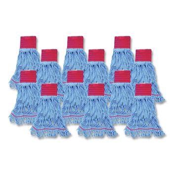 Boardwalk Pro Loop Web/Tailband Mop Head - Large, Blue (1-Dozen)