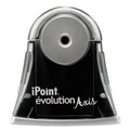 Office Jansan | Westcott 15510 4.25 in. x 7 in. x 4.75 in. AC-Powered iPoint Evolution Axis Pencil Sharpener - Black/Silver image number 1