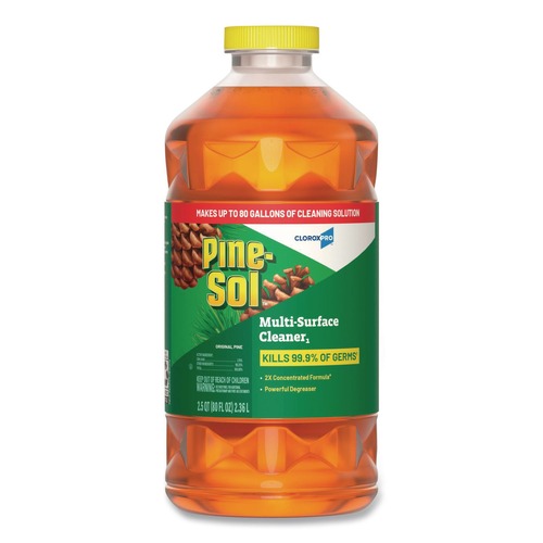 Pine-Sol 60606EA CloroxPro 80 oz. Concentrated Multi-Surface Disinfectant Cleaner - Original Pine