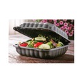 Food Trays, Containers, and Lids | Pactiv Corp. YCNB08010000 8.31 in. x 8.35 in. x 3.1 in. EarthChoice SmartLock Microwavable MFPP Plastic Hinged Lid Container - Black (200/Carton) image number 5