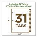 Office Jansan | Avery 11084 Ready Index 11 in. x 8.5 in. 31-Tab 1 to 31 Customizable Table of Contents Dividers with Multicolor Tabs - White (1-Set) image number 6