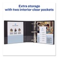 Office Jansan | Avery 17041 11 in. x 8.5 in. 3 in. Capacity 3-Rings Durable View Binder with DuraHinge and Slant Rings - Black image number 5