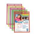 Office Jansan | C-Line 40810 Reusable 9 in. x 12 in. Dry Erase Pockets - Assorted Neon Colors (10/Pack) image number 1