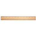Rulers & Yardsticks | Universal UNV59021 12 in. Long Standard Flat Wood Ruler with Double Metal Edge - Clear Lacquer Finish image number 2
