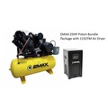 Stationary Air Compressors | EMAX EP25H120V3PKG 25 HP 120 Gallon Oil-Lube Stationary Air Compressor with 115V 14 Amp Refrigerated Corded Air Dryer Bundle image number 1