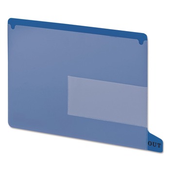 Smead 1/3-Cut End Tab Out 8.5 in. x 11 in. Colored Poly Out Guides with Pockets - Blue (25/Box)