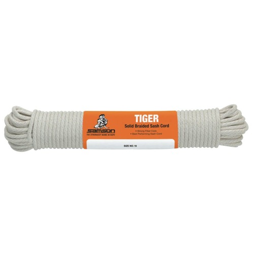 Ropes and Ties | Samson Rope 4020001060 450 lbs. Capacity 100 ft. Tiger Cotton Sash Cord - White image number 0