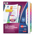 Office Jansan | Avery 11165 11 x 9.25 Customizable TOC Ready Index Multicolor Extra-Wide Tab Dividers - White (10-Pieces/Set) image number 0