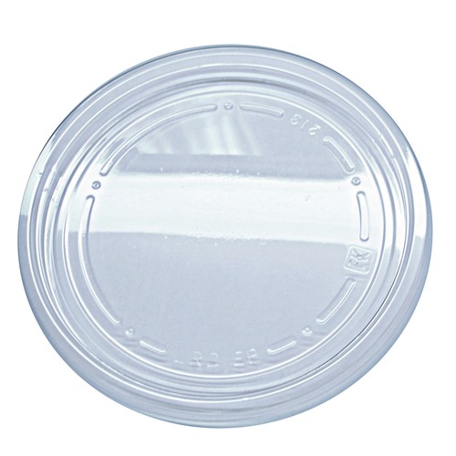 Food Service | Fabri-Kal 000000000009501020 Recycleware Flat Plug Fit Round Plastic Deli Container Lids - Clear (500/Carton) image number 0
