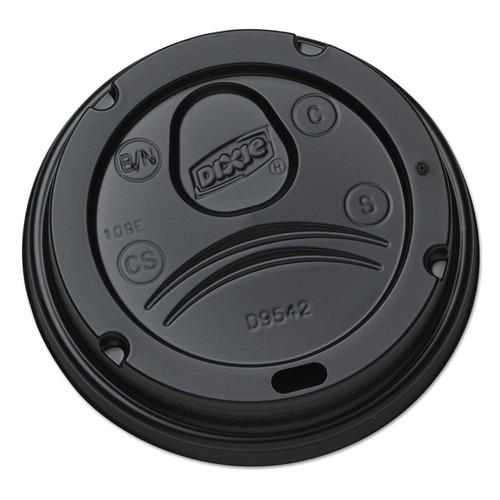 Early Labor Day Sale | Dixie D9542B 10 - 20 oz Cups Plastic Drink-Thru Lids - Black (1000/Carton) image number 0