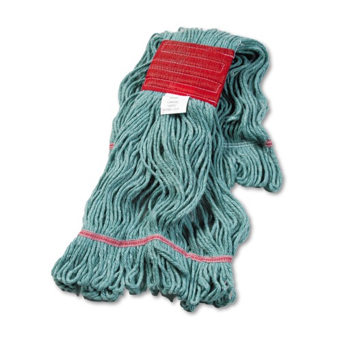 | Boardwalk BWK503GNEA 5 in. Super Loop Cotton/Synthetic Fiber Wet Mop Head - Large, Green image number 0