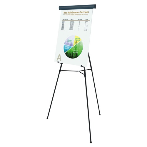 Office Jansan | MasterVision FLX05101MV Telescoping Tripod Display Easel Adjusts 38 in. to 69 in. High - Metal, Black image number 0
