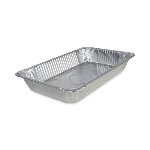 Food Trays, Containers, and Lids | Boardwalk BWKSTEAMFLDP Full-Size Aluminum Steam Deep Table Pan - Silver (50/Carton) image number 0